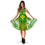 Hawaii Polynesian Midi Dress - Hawaiian Pattern With Seal - Hawaii Dress