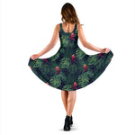Hawaii Tropical Monstera Leaf Green Midi Dress - Hawaii Dress