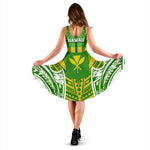 Hawaii Polynesian Midi Dress - Hawaiian Pattern With Seal - Hawaii Dress