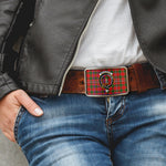 Scottish MacAlister Modern Clan Tartan Belt Buckles - Classic