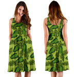 Hawaii Tropical Green Midi Dress - Hawaii Dress