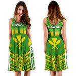 Hawaii Polynesian Midi Dress - Hawaiian Pattern With Seal - Hawaii Dress