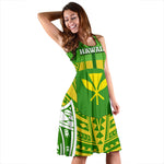 Hawaii Polynesian Midi Dress - Hawaiian Pattern With Seal - Hawaii Dress
