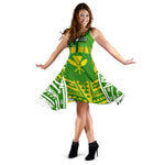 Hawaii Polynesian Midi Dress - Hawaiian Pattern With Seal - Hawaii Dress