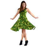 Hawaii Tropical Green Midi Dress - Hawaii Dress