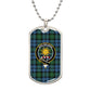 Scottish Kerr Hunting Ancient Clan Tartan Dog Tag Necklace - Crest Classic