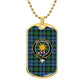 Scottish Kerr Hunting Ancient Clan Tartan Dog Tag Necklace - Crest Classic