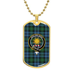 Scottish Kerr Hunting Ancient Clan Tartan Dog Tag Necklace - Crest Classic