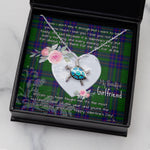 Sea Turtle Necklace Gift for My Beautiful Girlfriend Valentines Necklace Clan Lockhart Modern Tartan Blue Turtle Necklace