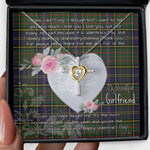 Gift For My Beautiful Girlfriend Necklace Valentine Necklace Clan MacMillan Hunting Modern Tartan Cross Dancing Necklace Scottish Tartan Jewelry