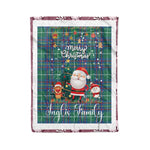 Personalized Gift Tartan Plaid Blanket Clan Inglis Ancient With Funny Santa Snowman Reindeer Merry Christmas Fleece Blanket, Home Living Room, Plaid Blanket, Tartan Blanket, Scottish Blanket, Buffalo fleece blanket, Christmas Blanket