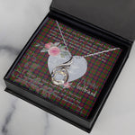Rising Phoenix Necklace - Valentine Necklace Clan Graham Red Tartan Gift for Girlfriend, Gift for My Wife Rising Phoenix Necklace