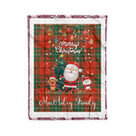 Personalized Gift Tartan Plaid Blanket Clan MacAulay Ancient With Funny Santa Snowman Reindeer Merry Christmas Fleece Blanket, Home Living Room, Plaid Blanket, Tartan Blanket, Scottish Blanket, Buffalo fleece blanket, Christmas Blanket