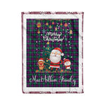 Personalized Gift Tartan Plaid Blanket Clan MacArthur of Milton With Funny Santa Snowman Reindeer Merry Christmas Fleece Blanket, Home Living Room, Plaid Blanket, Tartan Blanket, Scottish Blanket, Buffalo fleece blanket, Christmas Blanket