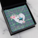 Sea Turtle Necklace Gift for My Beautiful Girlfriend Valentines Necklace Clan Inglis Ancient Tartan Blue Turtle Necklace