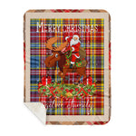 Personalized Gift Plaid Tartan Blanket Clan Ogilvie Of Airlie Ancient With Moose Lover Xmas Gift Santa Riding Buffalo Plaid Christmas Sherpa Blanket