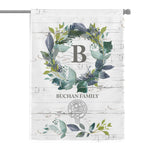 Scotstee Shop - Personal Name Monogram Clan Buchan Tartan Garden Flag Family Name Scottish