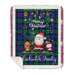 Personalized Gift Tartan Plaid Blanket Clan Blackwatch With Funny Santa Snowman Reindeer Merry Christmas Gift Sherpa Blanket, blue plaid sherpa blanket,blue tartan sherpa blanket,Buchan,buffalo plaid sherpa blanket,christmas sherpa blanket,Christmas Throw Blanket