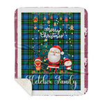 Personalized Gift Tartan Plaid Blanket Clan Fletcher Ancient With Funny Santa Snowman Reindeer Merry Christmas Gift Sherpa Blanket, blue plaid sherpa blanket,blue tartan sherpa blanket,Buchan,buffalo plaid sherpa blanket,christmas sherpa blanket,Christmas Throw Blanket