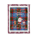 Personalized Gift Tartan Plaid Blanket Clan Pentland With Funny Santa Snowman Reindeer Merry Christmas Fleece Blanket, Home Living Room, Plaid Blanket, Tartan Blanket, Scottish Blanket, Buffalo fleece blanket, Christmas Blanket