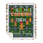 Personalized Gift Tartan Plaid Blanket Clan Pringle With Christmas Cookie Baking Crew Christmas Gift Sherpa Blanket, tartan sherpa blanket,buffalo plaid sherpa blanket,christmas sherpa blanket,Christmas Throw Blanket,green plaid sherpa blanket,green sherpa blanket
