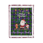 Personalized Gift Tartan Plaid Blanket Clan MacBrayne With Funny Santa Snowman Reindeer Merry Christmas Fleece Blanket, Home Living Room, Plaid Blanket, Tartan Blanket, Scottish Blanket, Buffalo fleece blanket, Christmas Blanket