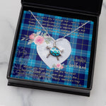 Sea Turtle Necklace Gift for My Beautiful Girlfriend Valentines Necklace Clan McKerrell Tartan Blue Turtle Necklace