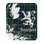 Sherpa Blanket - Tartan Blanket Thistle and Lion Scottish Clan MacKenzie Plaid Blanket, plaid sherpa blanket queen,purple sherpa blanket,queen sherpa blanket,queen size sherpa blanket,red sherpa blanket,scottish tartan blankets,sherpa blanket,sherpa christmas blanket