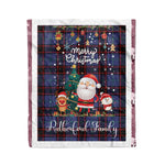 Personalized Gift Tartan Plaid Blanket Clan Rutherford Hunting With Funny Santa Snowman Reindeer Merry Christmas Fleece Blanket, Home Living Room, Plaid Blanket, Tartan Blanket, Scottish Blanket, Buffalo fleece blanket, Christmas Blanket