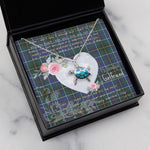 Sea Turtle Necklace Gift for My Beautiful Girlfriend Valentines Necklace Clan MacInnes Modern Tartan Blue Turtle Necklace