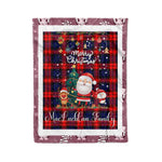 Personalized Gift Tartan Plaid Blanket Clan MacLachlan With Funny Santa Snowman Reindeer Merry Christmas Fleece Blanket, Home Living Room, Plaid Blanket, Tartan Blanket, Scottish Blanket, Buffalo fleece blanket, Christmas Blanket