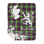 Sherpa Blanket - Tartan Blanket Thistle and Lion Scottish Clan Clephane Plaid Blanket, plaid sherpa blanket queen,purple sherpa blanket,queen sherpa blanket,queen size sherpa blanket,red sherpa blanket,scottish tartan blankets,sherpa blanket,sherpa christmas blanket