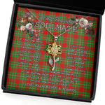 To My Beautiful Soulmate Sunflower Necklace In Your Eyes I Have Found My Home Clan Callander Tartan Jewelry For Girlfriend, Tartan Sunflower Pendant Necklace, Scottish Tartan Jewelry, valentine necklace, necklace girlfriend, necklace for wife, cute necklaces for girlfriend, jewelry for girlfriend, to my soulmate necklace, to my future wife necklace