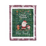 Personalized Gift Tartan Plaid Blanket Clan Ross Hunting Ancient With Funny Santa Snowman Reindeer Merry Christmas Fleece Blanket, Home Living Room, Plaid Blanket, Tartan Blanket, Scottish Blanket, Buffalo fleece blanket, Christmas Blanket