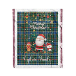 Personalized Gift Tartan Plaid Blanket Clan Ogilvie Hunting Ancient With Funny Santa Snowman Reindeer Merry Christmas Fleece Blanket, Home Living Room, Plaid Blanket, Tartan Blanket, Scottish Blanket, Buffalo fleece blanket, Christmas Blanket