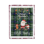 Personalized Gift Tartan Plaid Blanket Clan Blyth Tweeside With Funny Santa Snowman Reindeer Merry Christmas Fleece Blanket, Home Living Room, Plaid Blanket, Tartan Blanket, Scottish Blanket, Buffalo fleece blanket, Christmas Blanket
