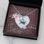 Sea Turtle Necklace Gift for My Beautiful Girlfriend Valentines Necklace Clan Fraser of Lovat Tartan Blue Turtle Necklace