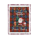 Personalized Gift Tartan Plaid Blanket Clan Fraser Ancient With Funny Santa Snowman Reindeer Merry Christmas Fleece Blanket, Christmas Blanket, Plaid Blanket, Tartan Blanket,Scottish Blanket