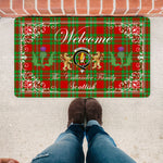 Doormat - Welcome Mat Scottish Clan Callander Tartan Door Mat, Plaid Doormat With Thistle and Two Lion Scottish