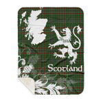 Scotstee Shop - Tartan Blanket Thistle and Lion Scottish Clan Gayre Plaid Blanket - Sherpa Blanket