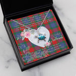 Sea Turtle Necklace Gift for My Beautiful Girlfriend Valentines Necklace Clan Mar Tartan Blue Turtle Necklace