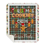 Personalized Gift Tartan Plaid Blanket Clan Thomson Hunting Modern With Christmas Cookie Baking Crew Christmas Gift Sherpa Blanket, tartan sherpa blanket,buffalo plaid sherpa blanket,christmas sherpa blanket,Christmas Throw Blanket,green plaid sherpa blanket,green sherpa blanket