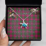 Sea Turtle Necklace To My Beautiful Soulmate Necklace In Your Eyes I Have Found My Home Clan Crawford Modern Tartan Blue Turtle Necklace, Valentine Necklace Gift for Girlfriend Clan Mitchell Ancient Tartan Sunflower Pendant Necklace, Scottish Tartan Jewelry, valentine necklace, necklace girlfriend, necklace for wife, cute necklaces for girlfriend, jewelry for girlfriend, to my soulmate necklace, to my future wife necklace