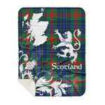 Sherpa Blanket - Tartan Blanket Thistle and Lion Scottish Clan Aiton Plaid Blanket, plaid sherpa blanket queen,purple sherpa blanket,queen sherpa blanket,queen size sherpa blanket,red sherpa blanket,scottish tartan blankets,sherpa blanket,sherpa christmas blanket