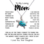 To My Loving Mom Necklace Gift I Need To Say Mom I Love You Gift For Her Mother's Day Sea Turtle Necklace