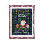 Personalized Gift Tartan Plaid Blanket Clan Blair Modern With Funny Santa Snowman Reindeer Merry Christmas Fleece Blanket, Home Living Room, Plaid Blanket, Tartan Blanket, Scottish Blanket, Buffalo fleece blanket, Christmas Blanket