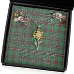 To My Beautiful Soulmate Sunflower Necklace In Your Eyes I Have Found My Home Clan MacKinnon Hunting Ancient Tartan Jewelry For Girlfriend, Tartan Sunflower Pendant Necklace, Scottish Tartan Jewelry, valentine necklace, necklace girlfriend, necklace for wife, cute necklaces for girlfriend, jewelry for girlfriend, to my soulmate necklace, to my future wife necklace