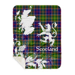 Sherpa Blanket - Tartan Blanket Thistle and Lion Scottish Clan Ayrshire Plaid Blanket, plaid sherpa blanket queen,purple sherpa blanket,queen sherpa blanket,queen size sherpa blanket,red sherpa blanket,scottish tartan blankets,sherpa blanket,sherpa christmas blanket