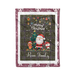Personalized Gift Tartan Plaid Blanket Clan Renn Faire With Funny Santa Snowman Reindeer Merry Christmas Fleece Blanket, Home Living Room, Plaid Blanket, Tartan Blanket, Scottish Blanket, Buffalo fleece blanket, Christmas Blanket