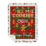 Personalized Gift Tartan Plaid Blanket Clan Comyn Red With Christmas Cookie Baking Crew Christmas Gift Sherpa Blanket, tartan sherpa blanket,buffalo plaid sherpa blanket,christmas sherpa blanket,Christmas Throw Blanket,green plaid sherpa blanket,green sherpa blanket